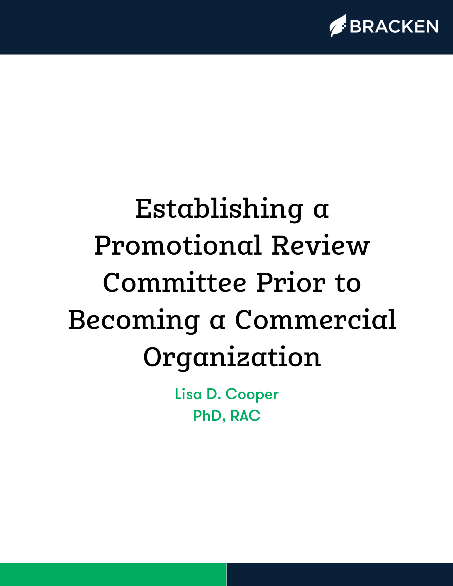 Establishing a Promotional Review Committee Prior to Becoming a ...